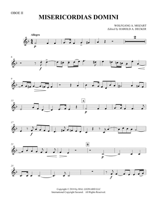 Book cover for Misericordias Domini (arr. Harold Decker) - Oboe 2