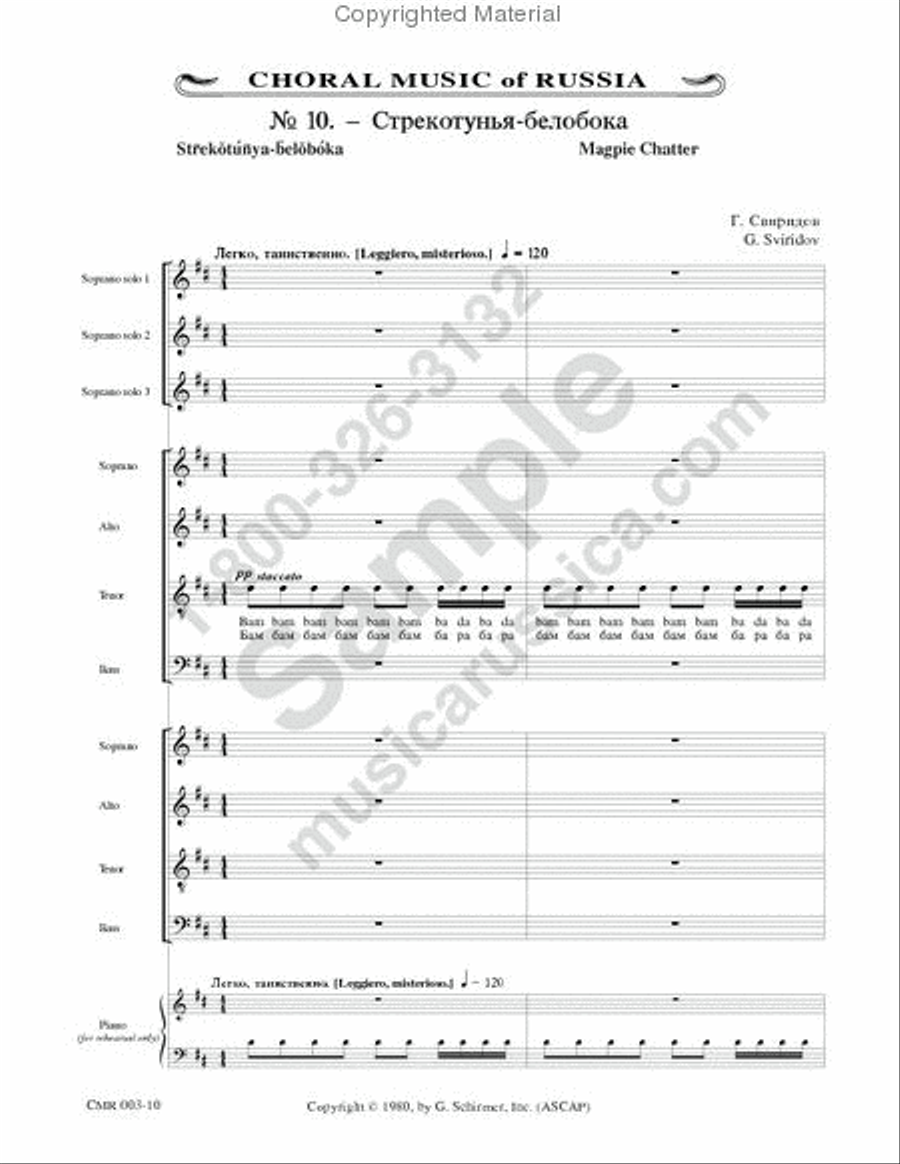 Magpie chatter ('Pushkin Wreath'-No.10) 4-Part scores gallery preview page 2