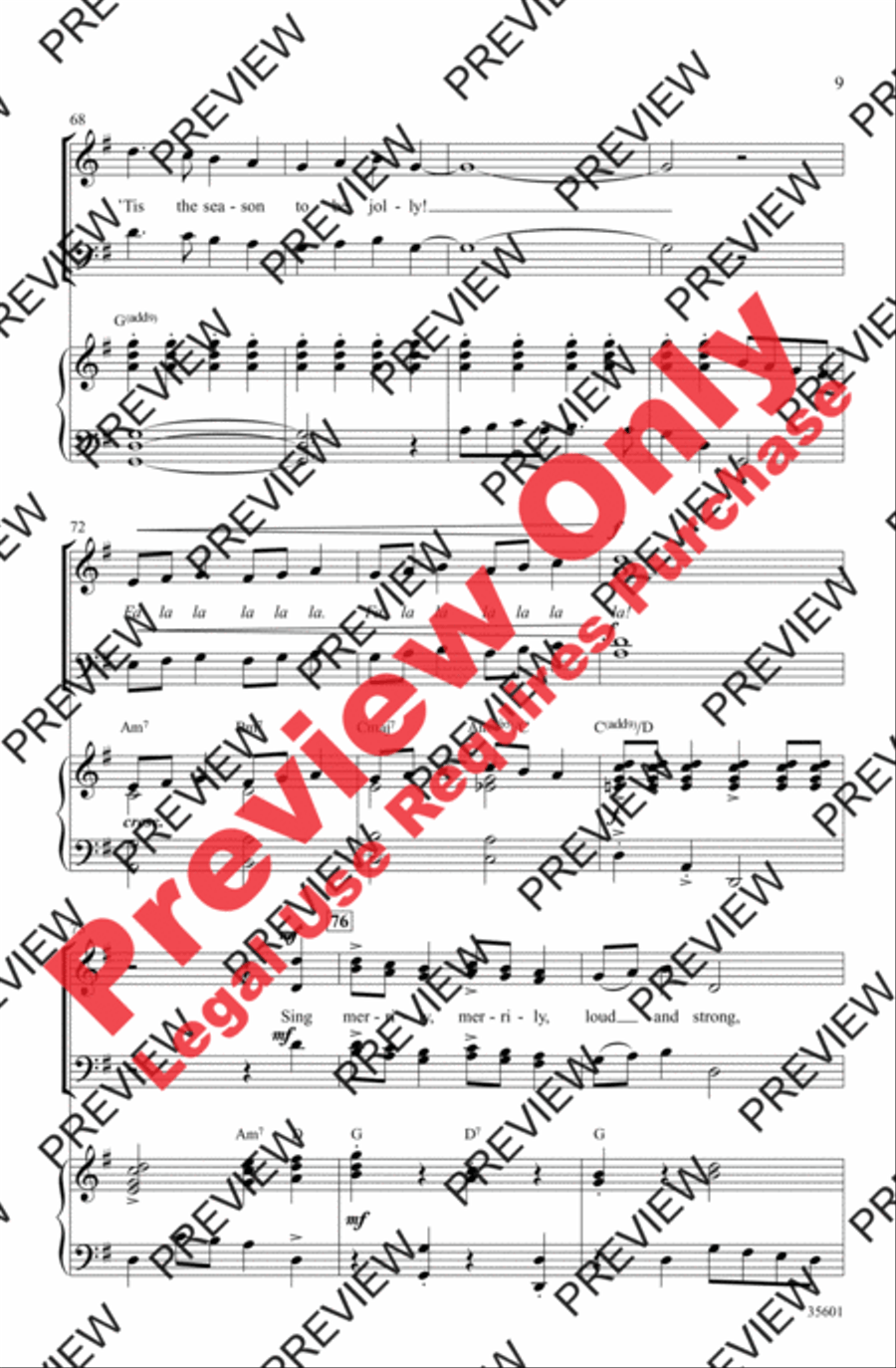 Merry Christmas, Merry Christmas 4-Part scores gallery preview page 9