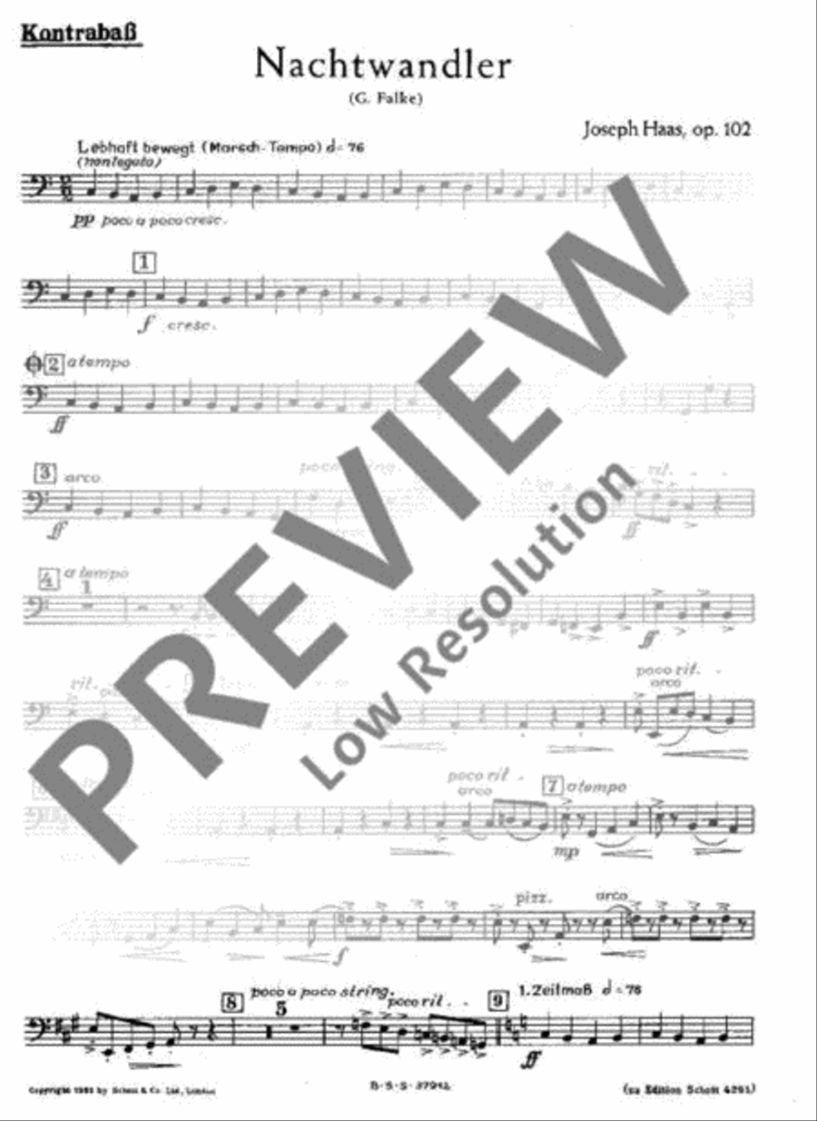 Nachtwandler Double Bass scores gallery preview page 2