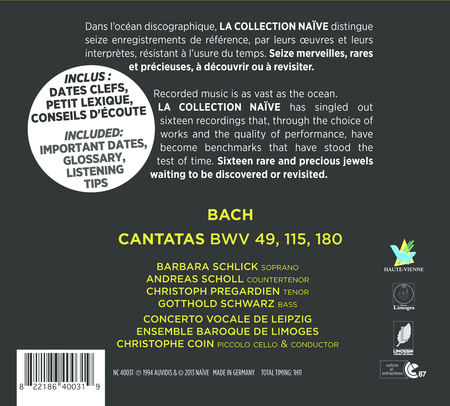 Cantatas BWV 49, 115, 180