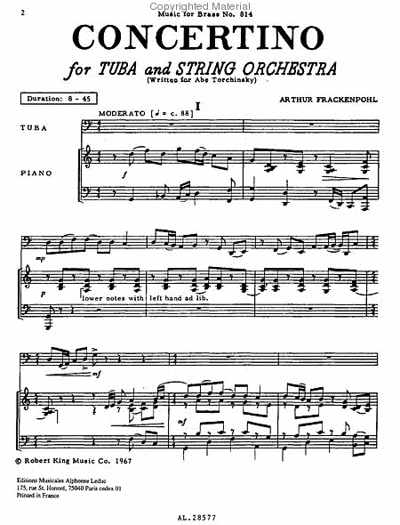 Concertino/Tuba and Strings