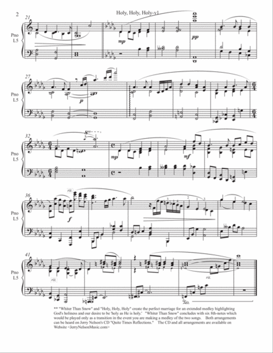 Holy Holy Holy (2 for 1 PIANO Standalone Arr's) Piano Solo scores gallery preview page 3