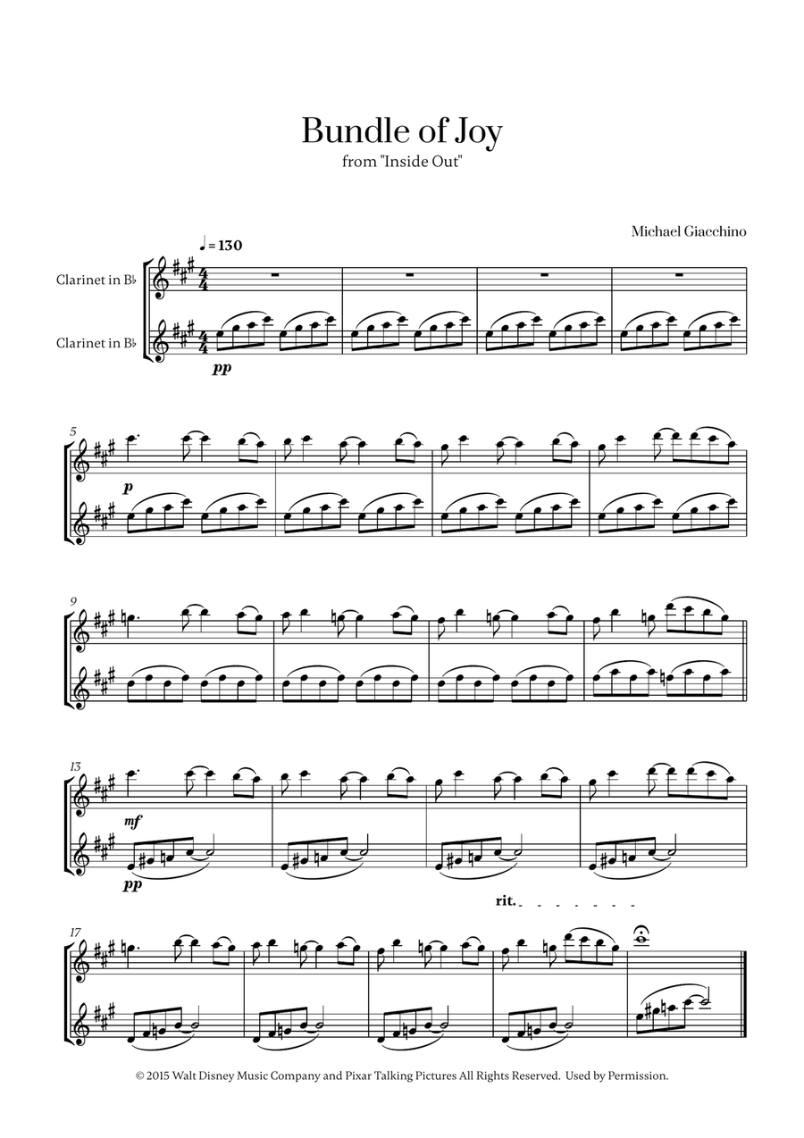 Bundle Of Joy Clarinet Duet scores gallery preview page 1