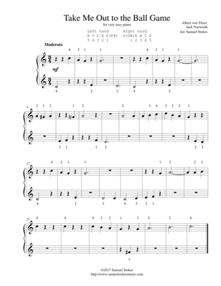 Take Me Out to the Ballgame - for very easy piano