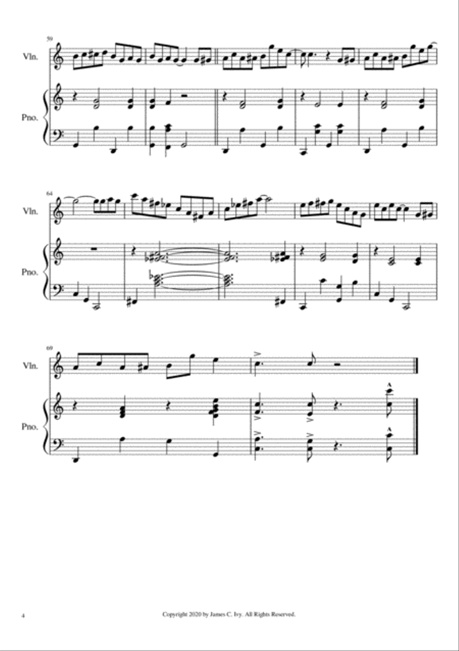 The Sweet Potato Strut for Solo Violin (with piano accompaniment) Violin Solo scores gallery preview page 5