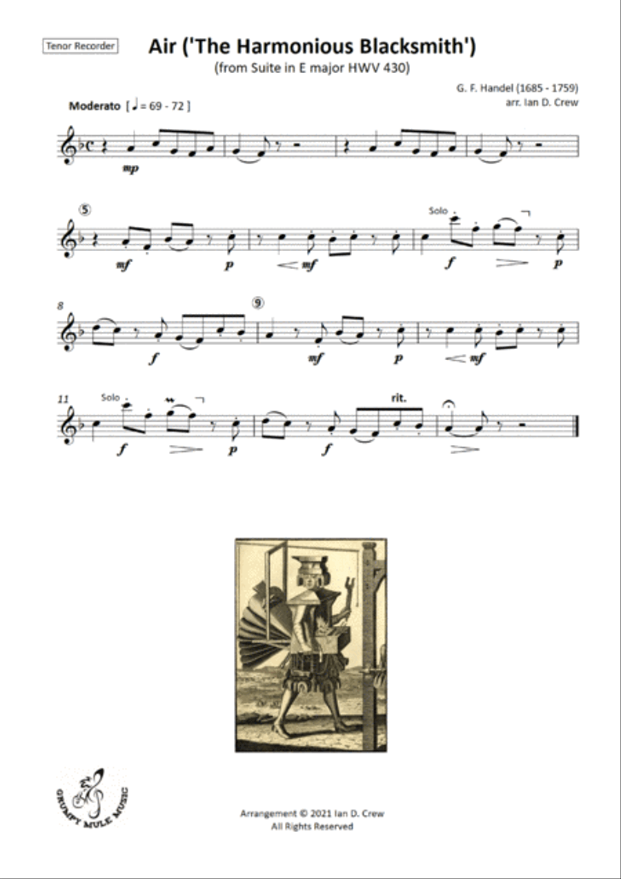 3 by Handel Recorder scores gallery preview page 6