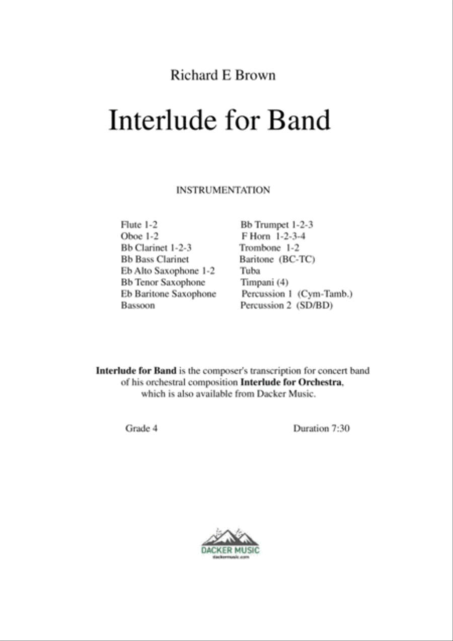 Interlude for Band Interlude for Band Concert Band scores gallery preview page 2