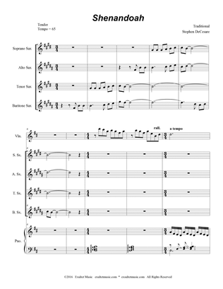 Shenandoah (for Saxophone Quartet and Piano)