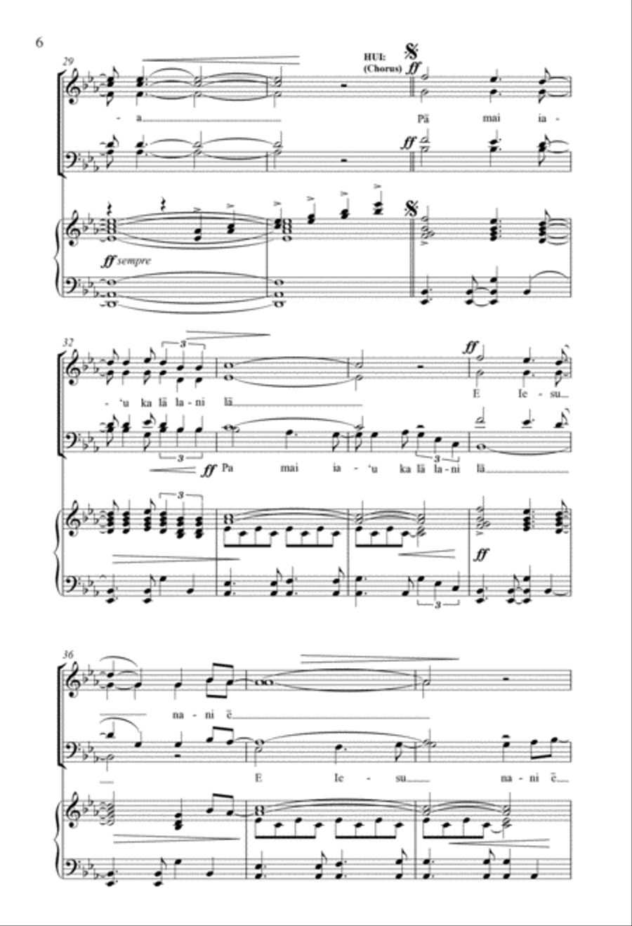 Aia Ke Kanaka 4-Part scores gallery preview page 5