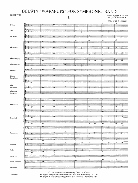 Belwin "Warm-Ups" for Symphonic Band: Score