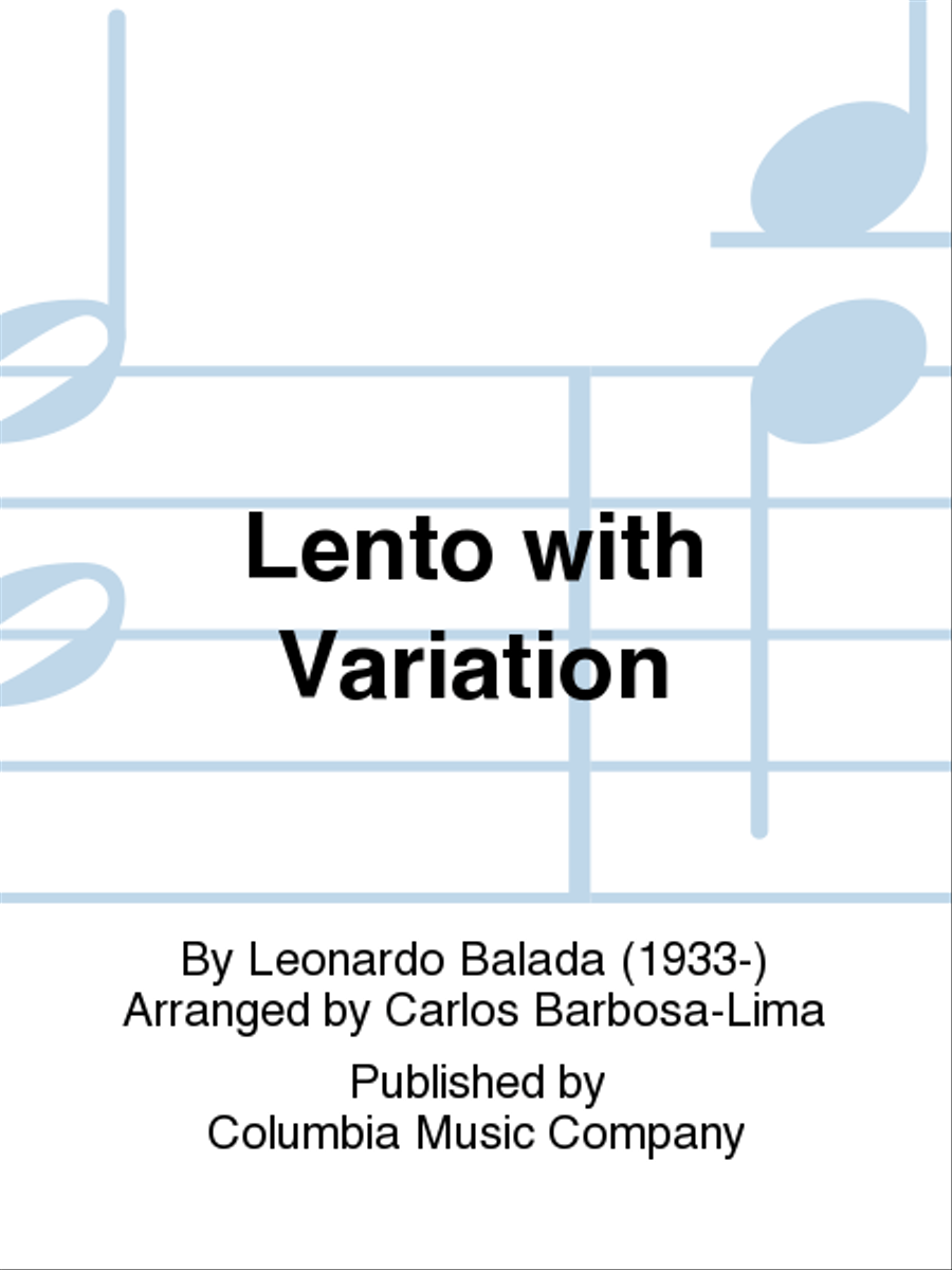 Lento With Variation Lento With Variation School and Community scores gallery preview page 1