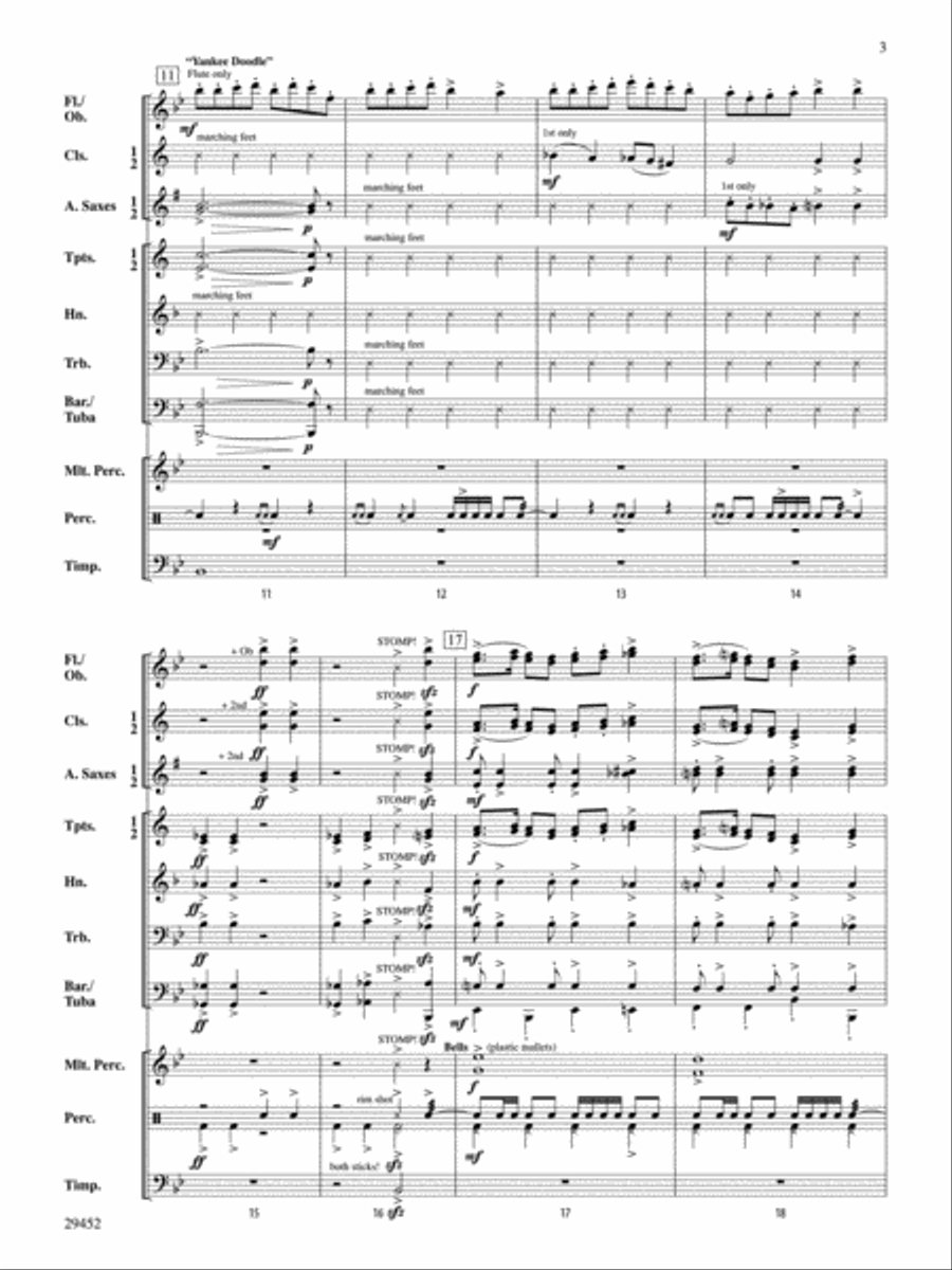 Patriotic Snippets Concert Band scores gallery preview page 3