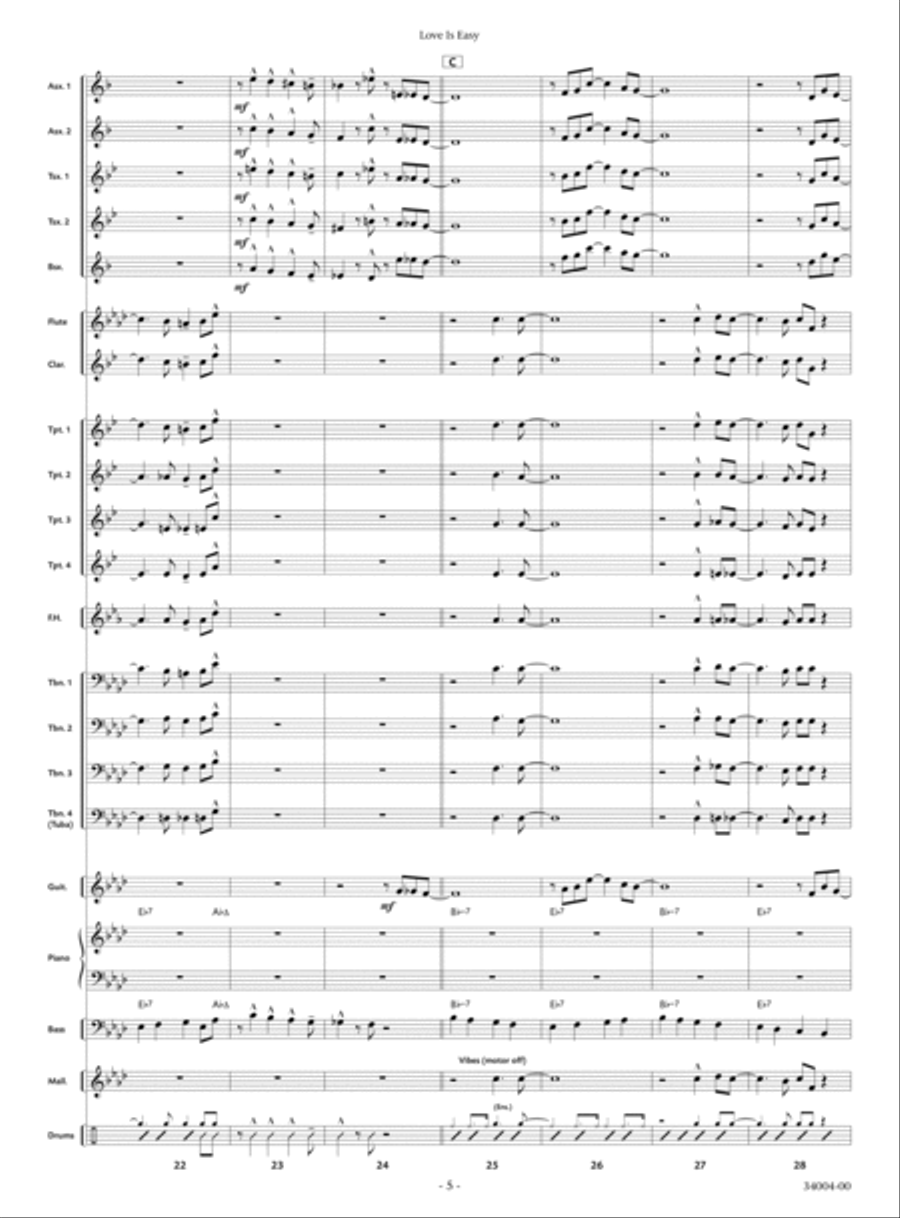 Love Is Easy Big Band scores gallery preview page 2