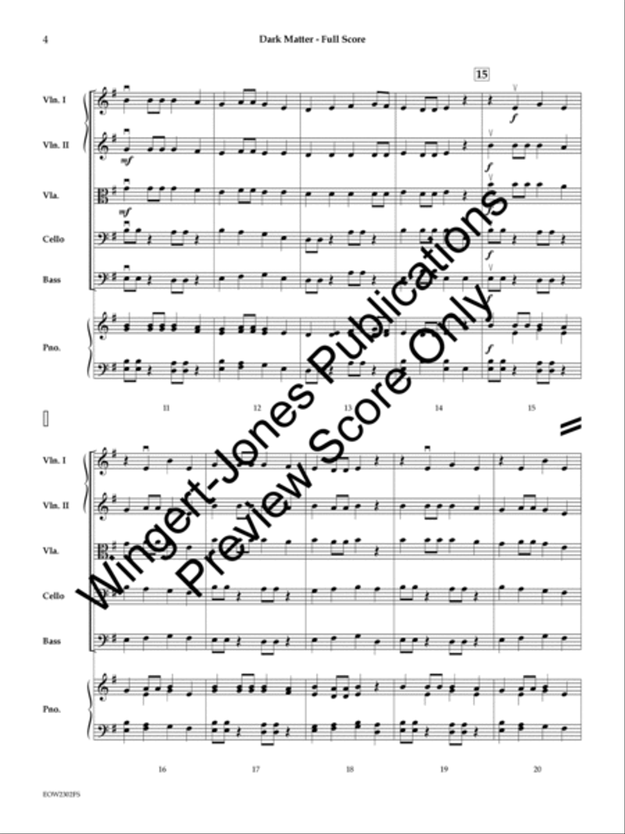 Dark Matter Dark Matter String Orchestra scores gallery preview page 5