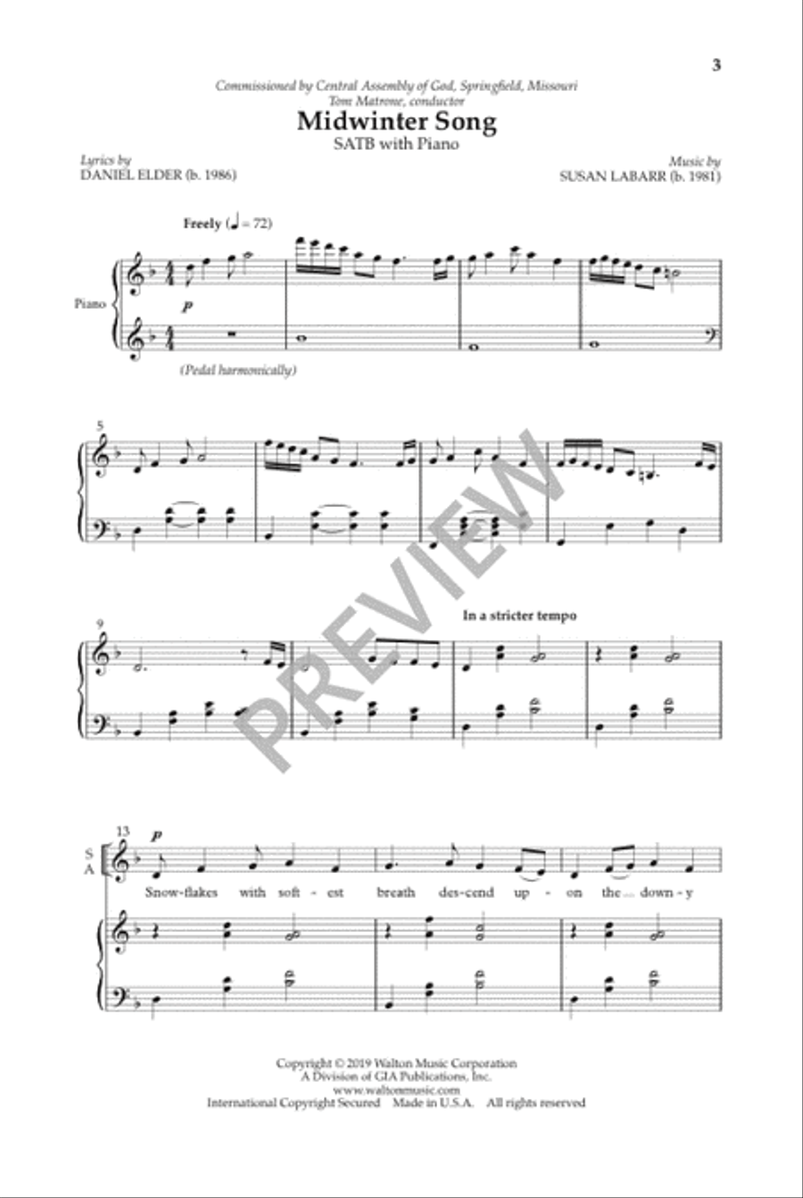 Midwinter Song Midwinter Song 4-Part scores gallery preview page 4