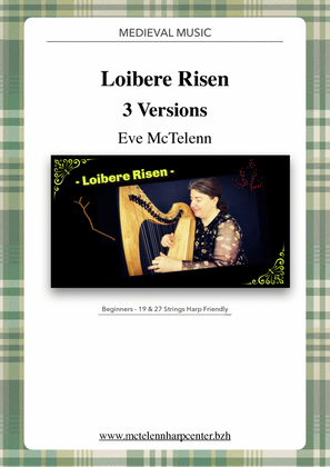 Book cover for Loibere Risen - Medieval Tune - 3 Harp Version - beginner 19 & 27 String Harp | McTe