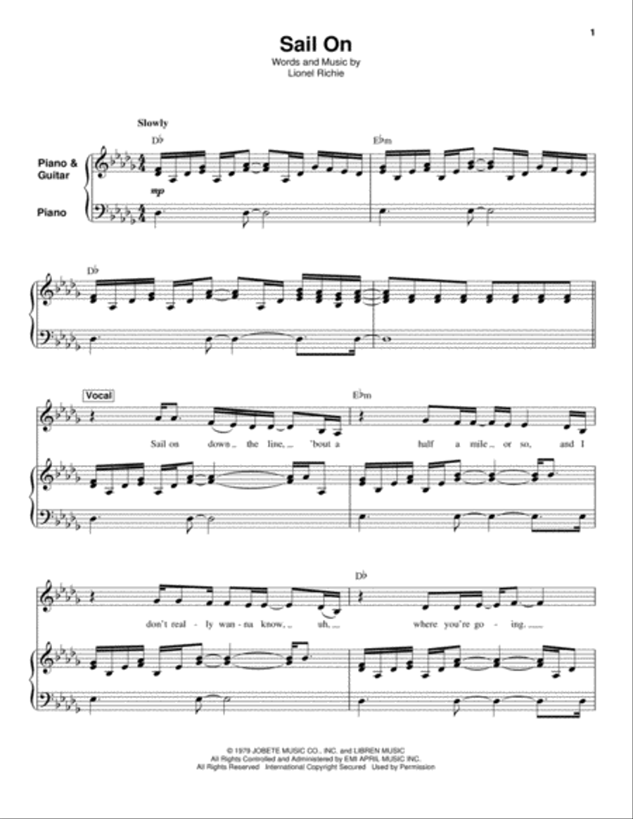 Sail On Piano scores gallery preview page 1