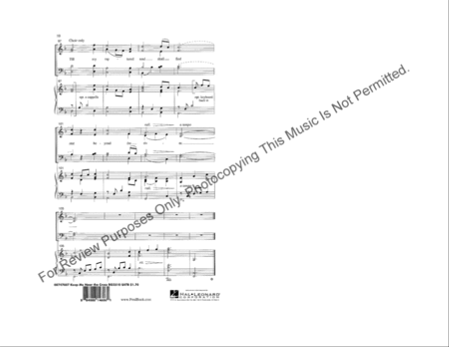 Keep Me Near the Cross 4-Part scores gallery preview page 6