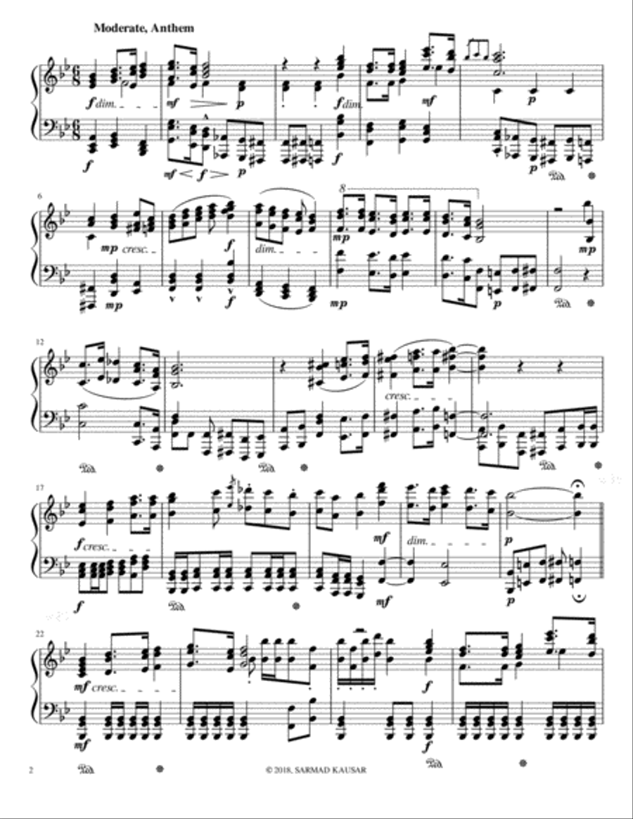 National Anthem of Pakistan (Advanced Piano Version) Piano Solo scores gallery preview page 2