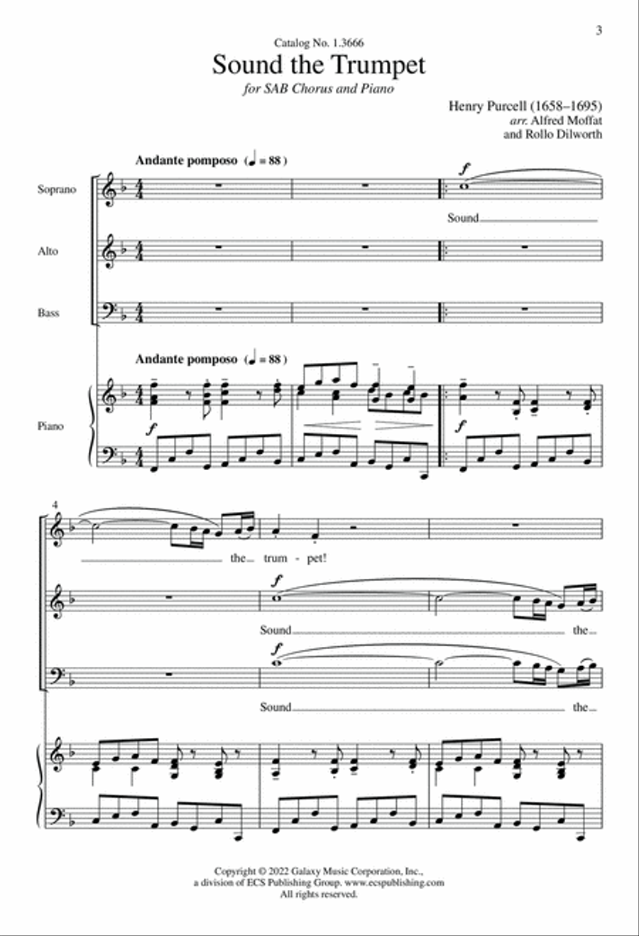 Sound the Trumpet 3-Part scores gallery preview page 3