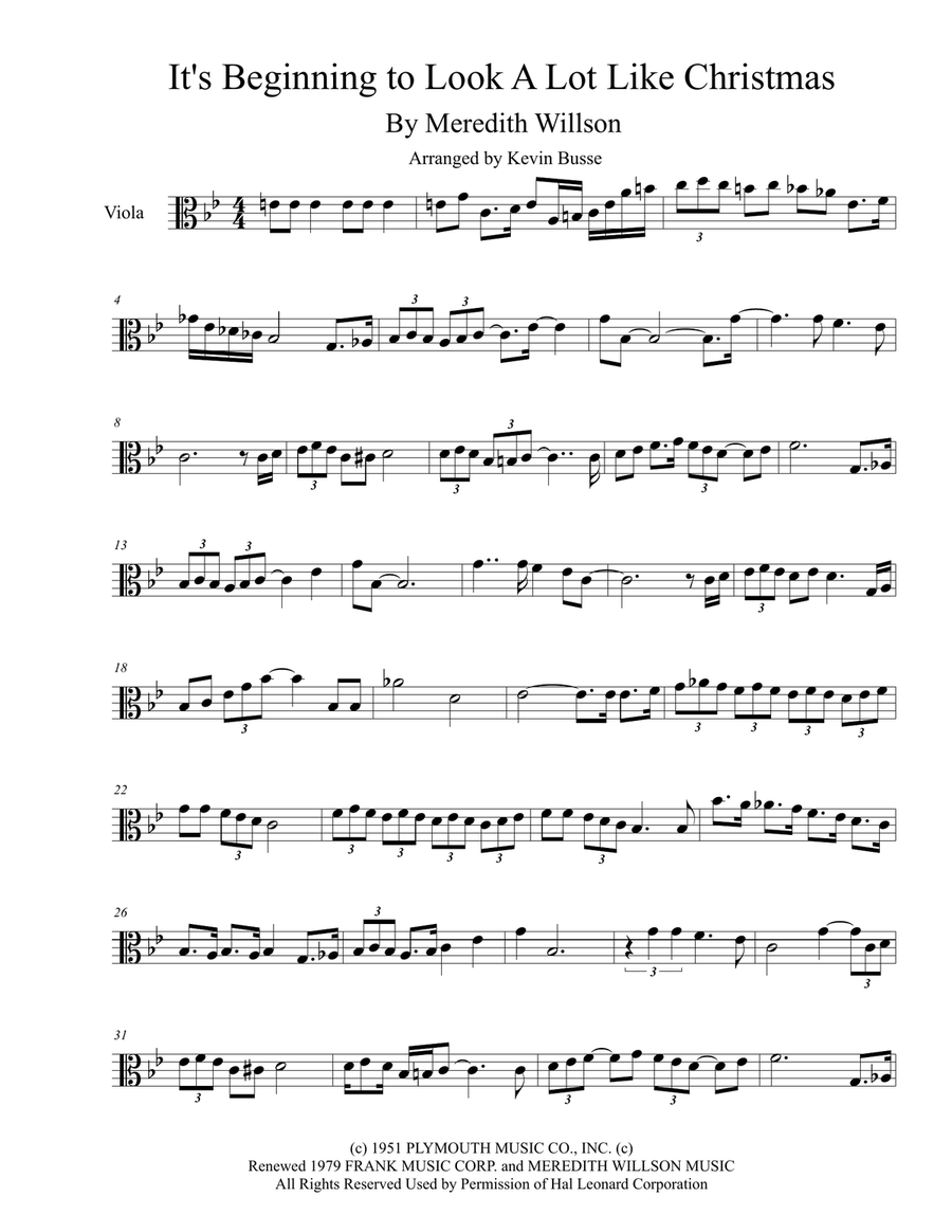 It's Beginning To Look Like Christmas It's Beginning To Look Like Christmas Viola Solo scores gallery preview page 1