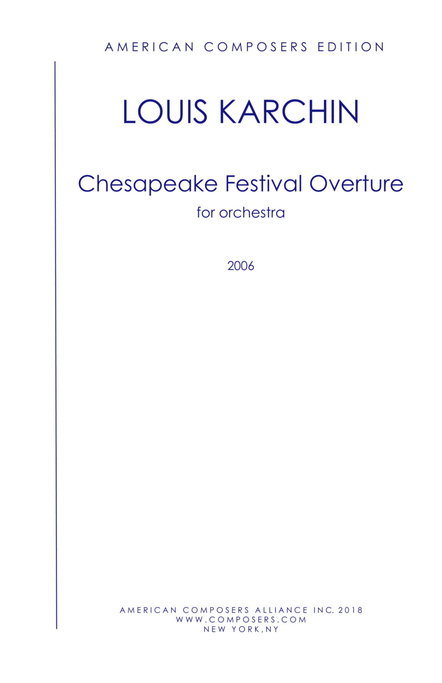 [Karchin] Chesapeake Festival Overture Full Orchestra scores gallery preview page 1