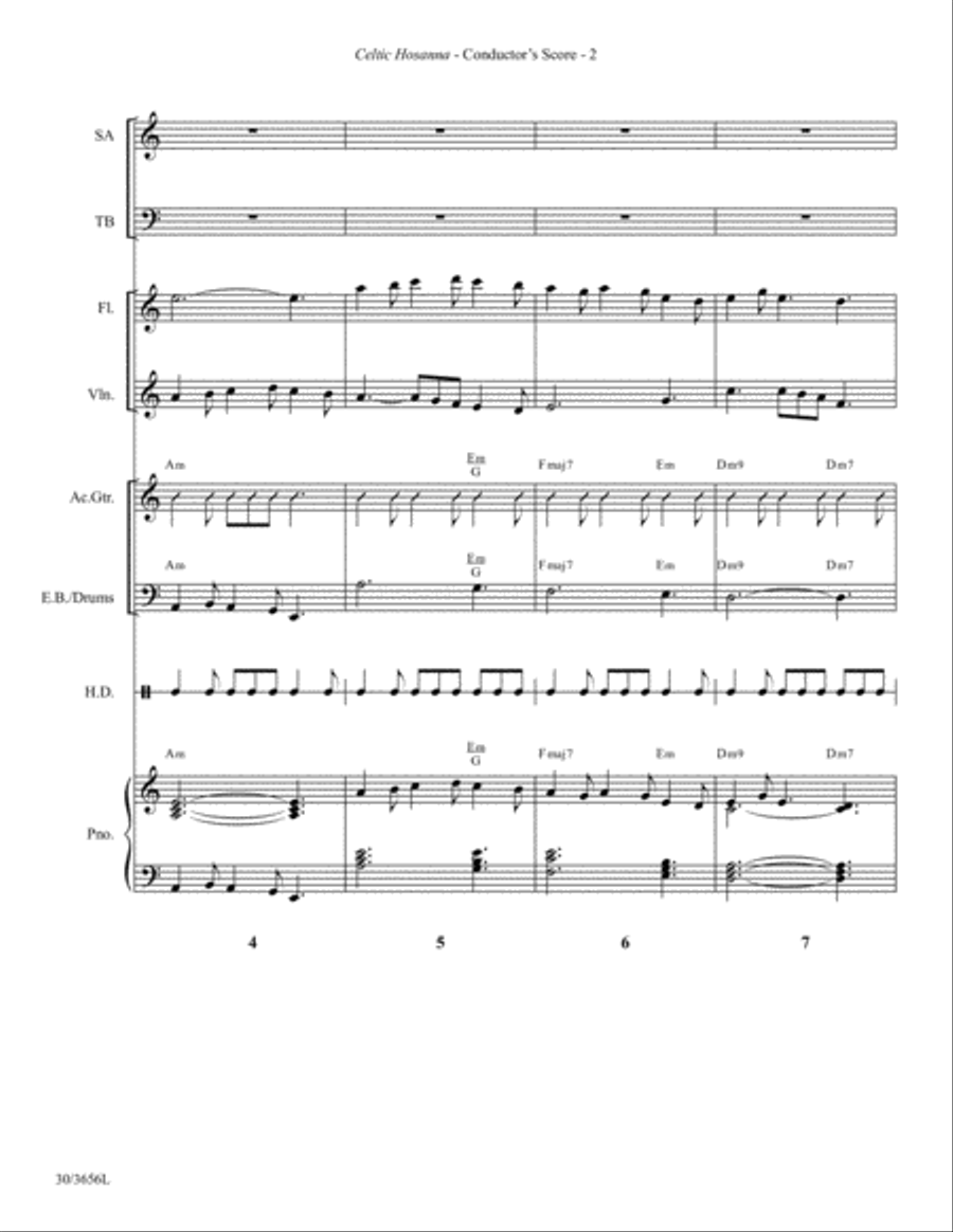 Celtic Hosanna - Instrumental Ensemble Score and Parts Choir scores gallery preview page 4
