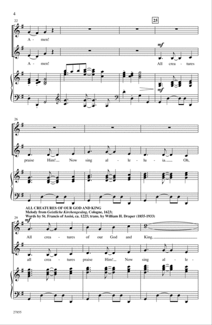 Come, Sing Alleluia Unison Choir scores gallery preview page 4