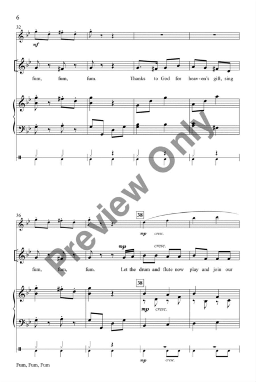 Fum, Fum, Fum Unison/opt. 2-Part Unison Choir scores gallery preview page 6