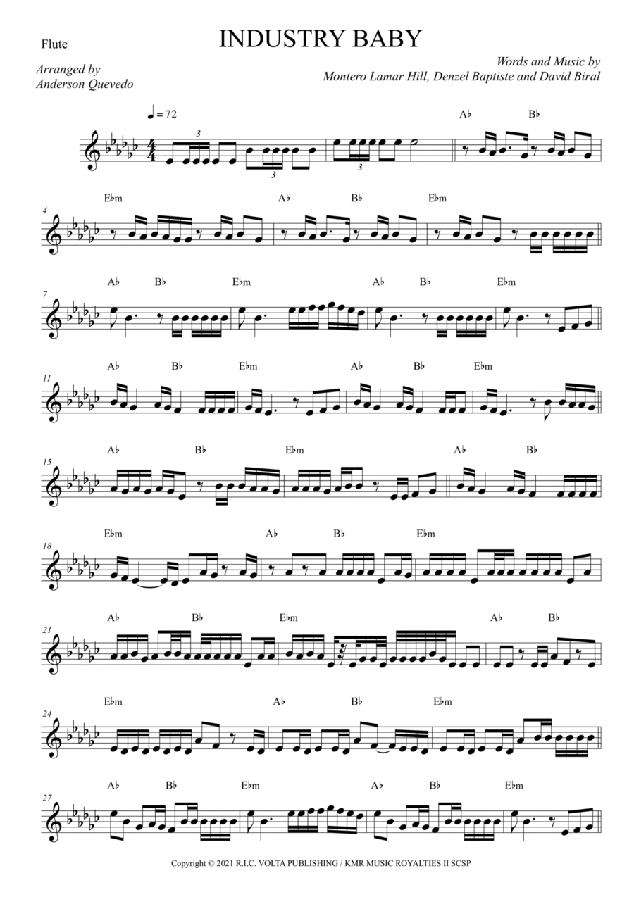Industry Baby Industry Baby Flute Solo scores gallery preview page 1