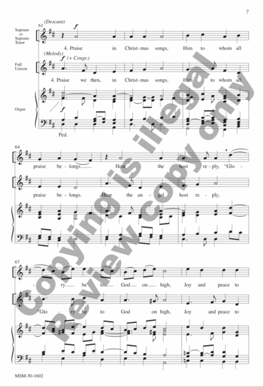 Sing the Songs of Bethlehem (Choral Score) image number null