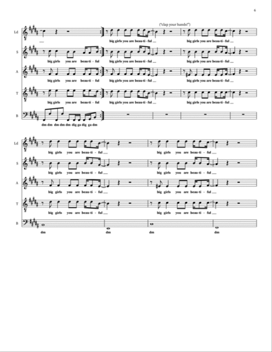 Big Girl (You Are Beautiful) 4-Part scores gallery preview page 6