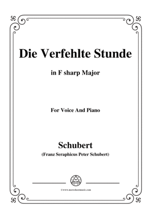 Schubert-Die Verfehlte Stunde,in F sharp Major,for Voice&Piano