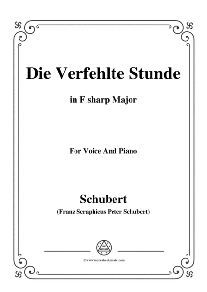 Schubert-Die Verfehlte Stunde,in F sharp Major,for Voice&Piano image number null