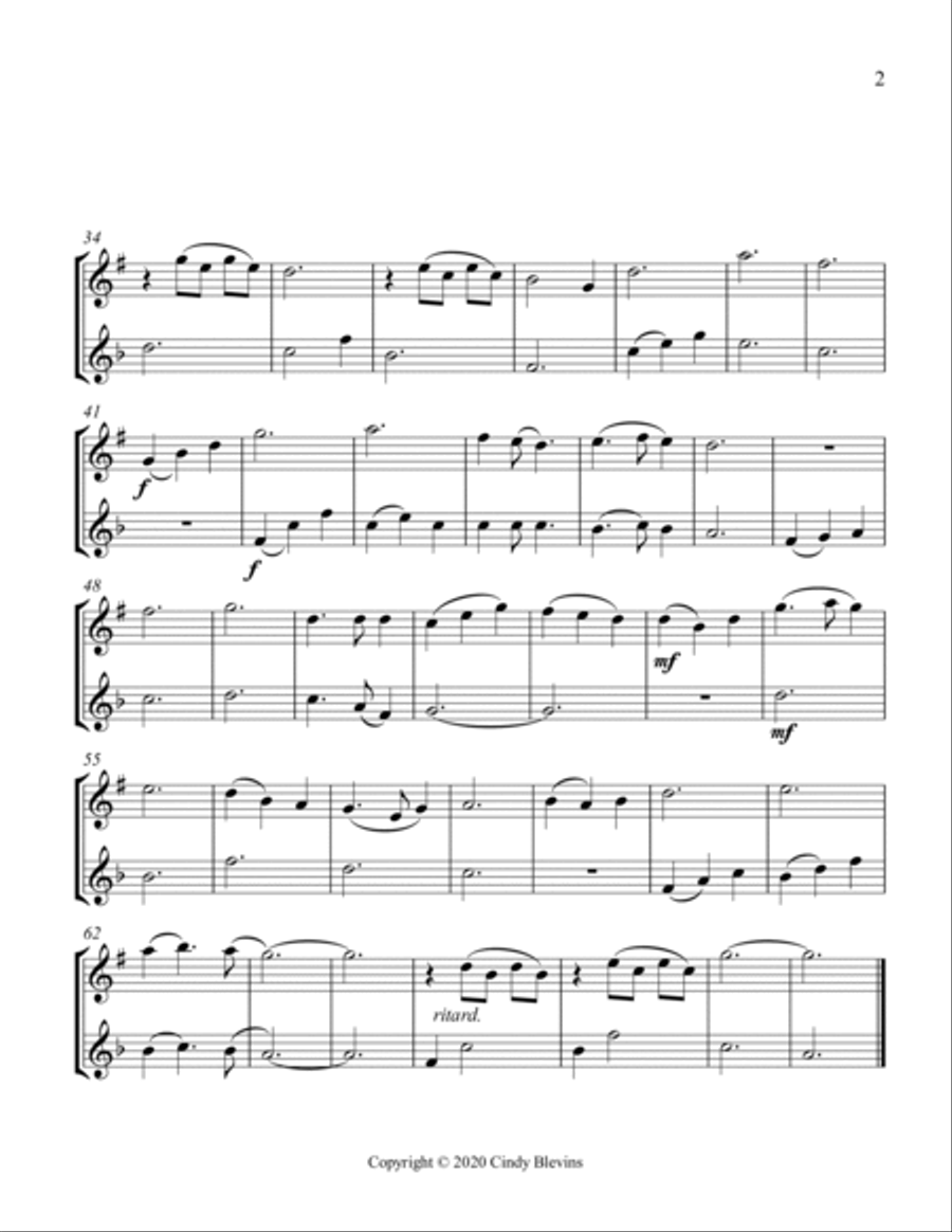 Morning Has Broken, Clarinet and Violin Clarinet scores gallery preview page 3