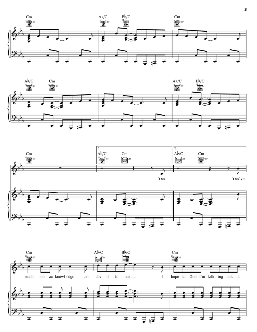 A Girl Like You Piano, Vocal, Guitar scores gallery preview page 3