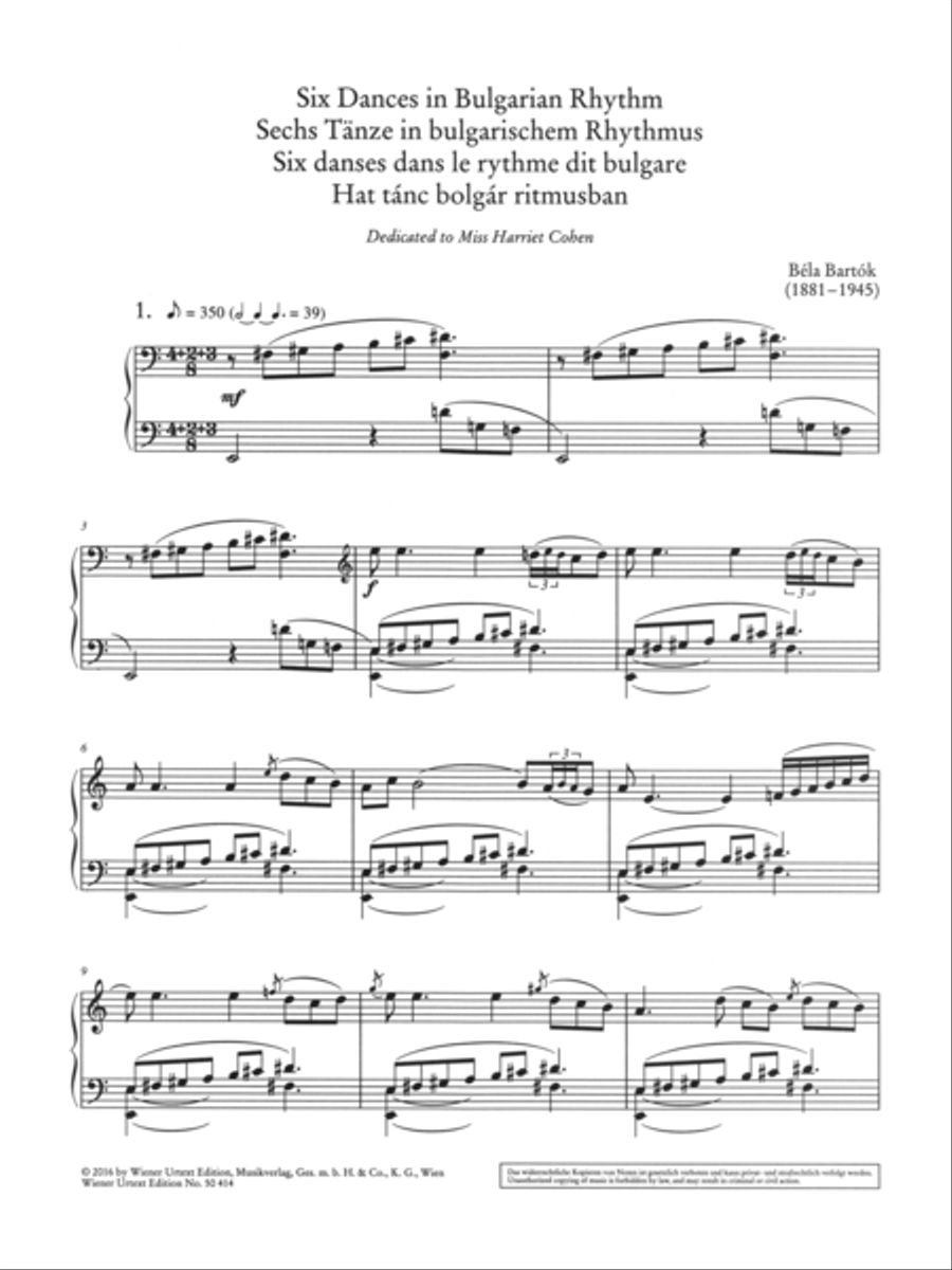 6 Dances in Bulgarian Rhythm Chamber Music scores gallery preview page 2