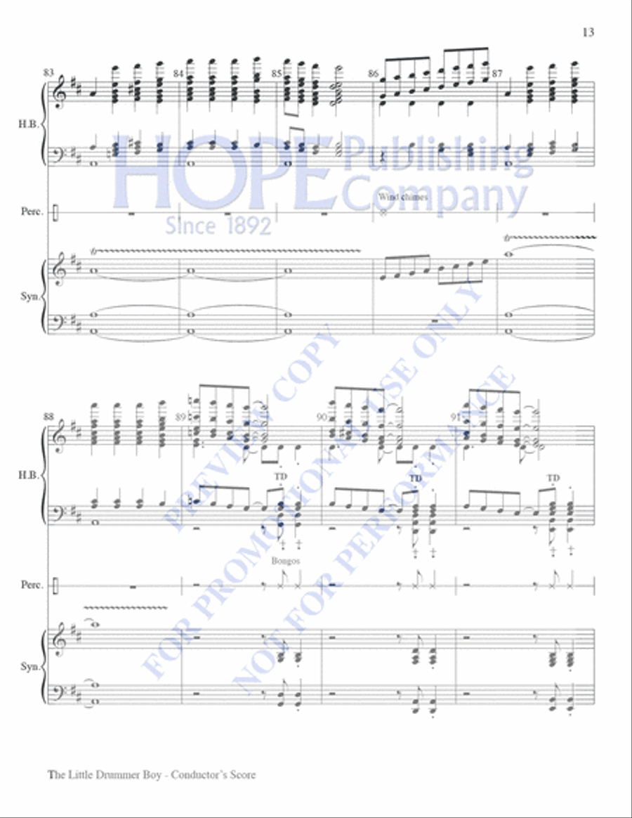 Little Drummer Boy Little Drummer Boy Handbell Choir scores gallery preview page 13