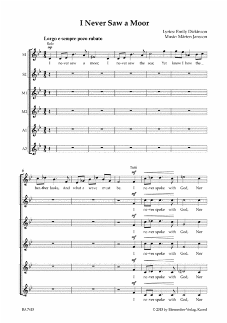I Never Saw a Moor Women's Choir scores gallery preview page 2