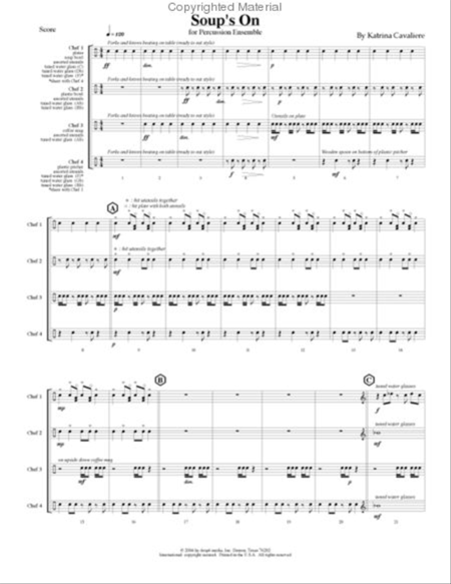Soup's On Percussion Ensemble scores gallery preview page 4