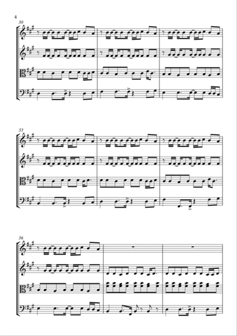 Get Lucky String Quartet scores gallery preview page 4