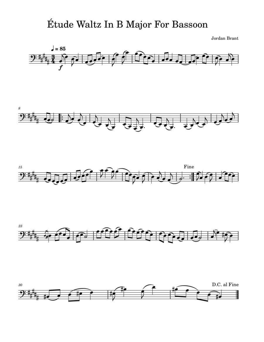 Étude For Bassoon Étude For Bassoon Bassoon Solo scores gallery preview page 1