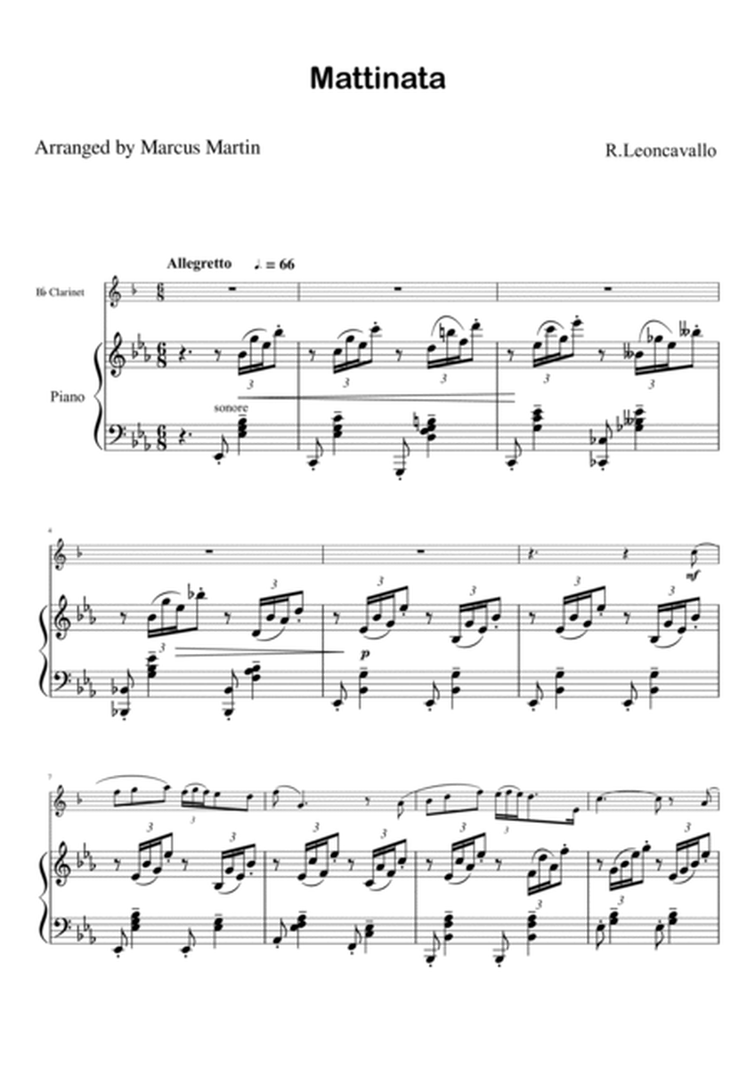 Mattinata (Leoncavall) arranged for Bb Clarinet and Piano