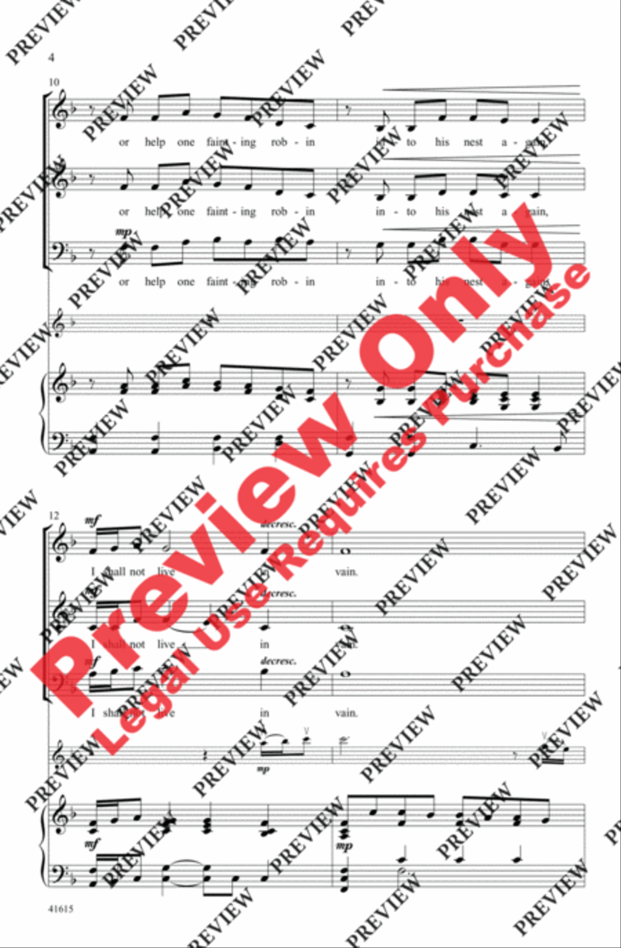 I Shall Not Live in Vain 3-Part scores gallery preview page 15