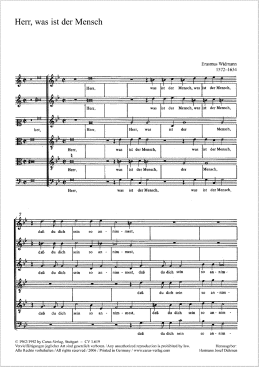 Herr, was ist der Mensch Choir scores gallery preview page 1