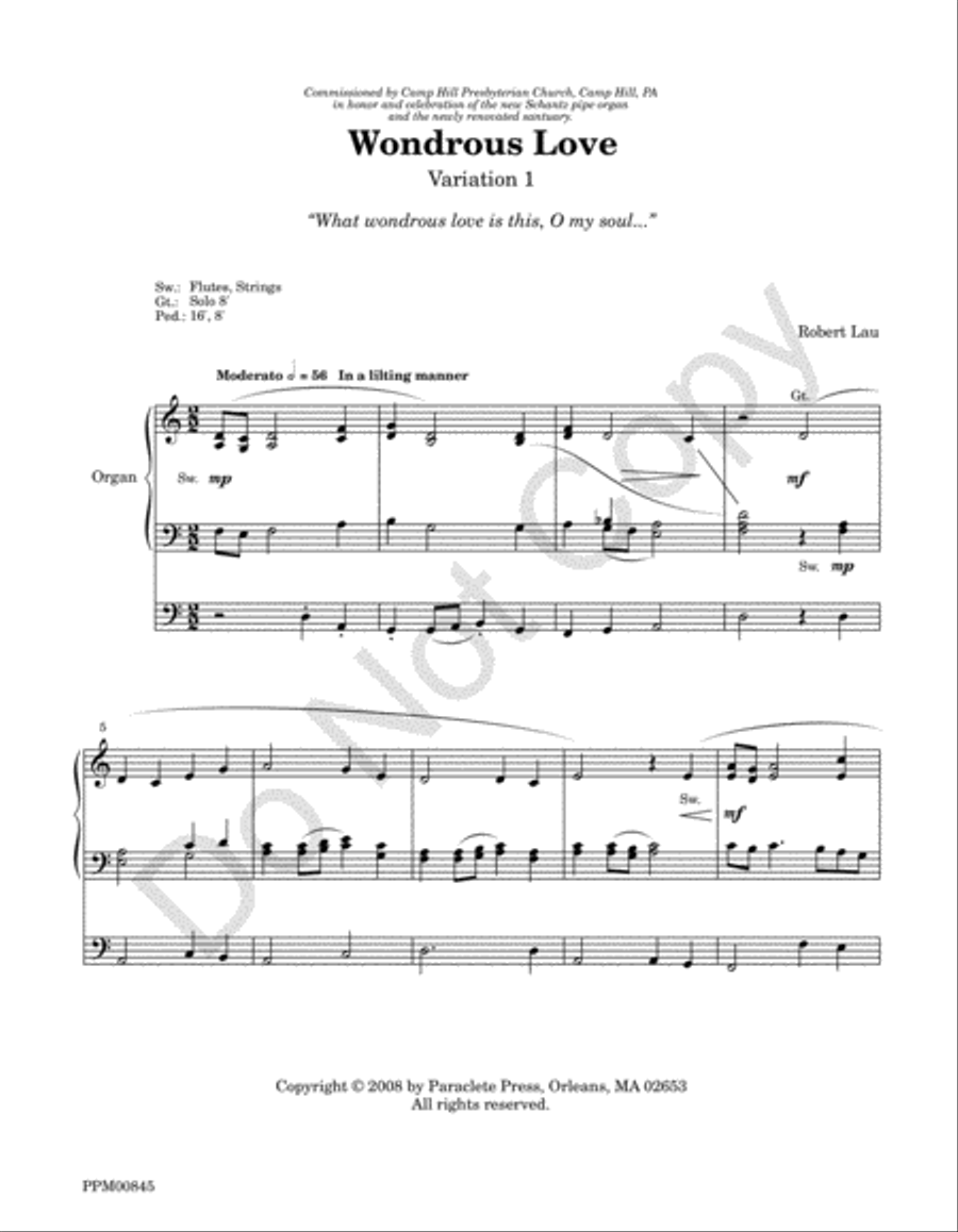 Variations On Wondrous Love Choir scores gallery preview page 4