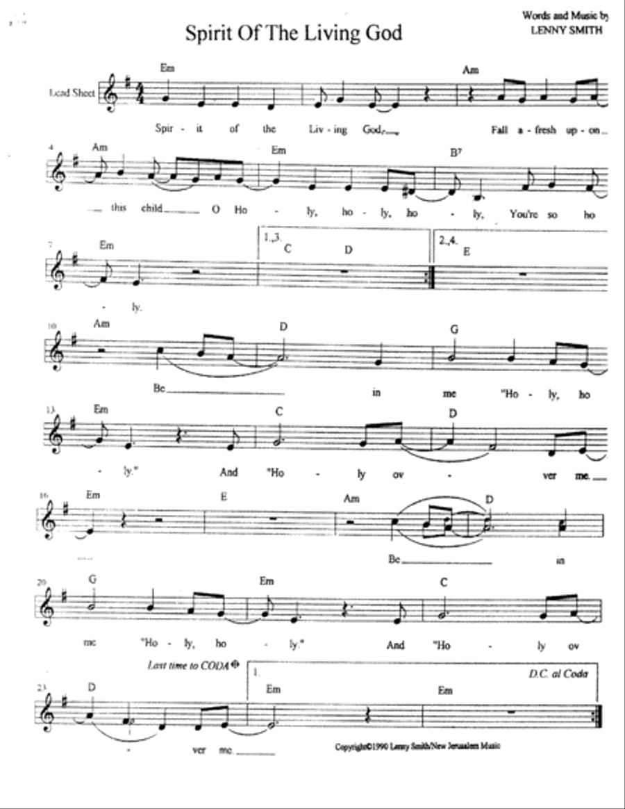 Spirit Of The Living God Unison Choir scores gallery preview page 1