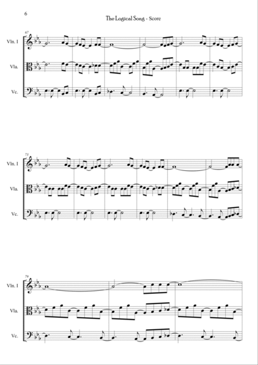 The Logical Song String Trio scores gallery preview page 6