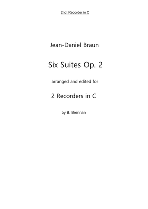 Book cover for JD Braun, Six Suites op 2 for Recorder in C, 2nd part